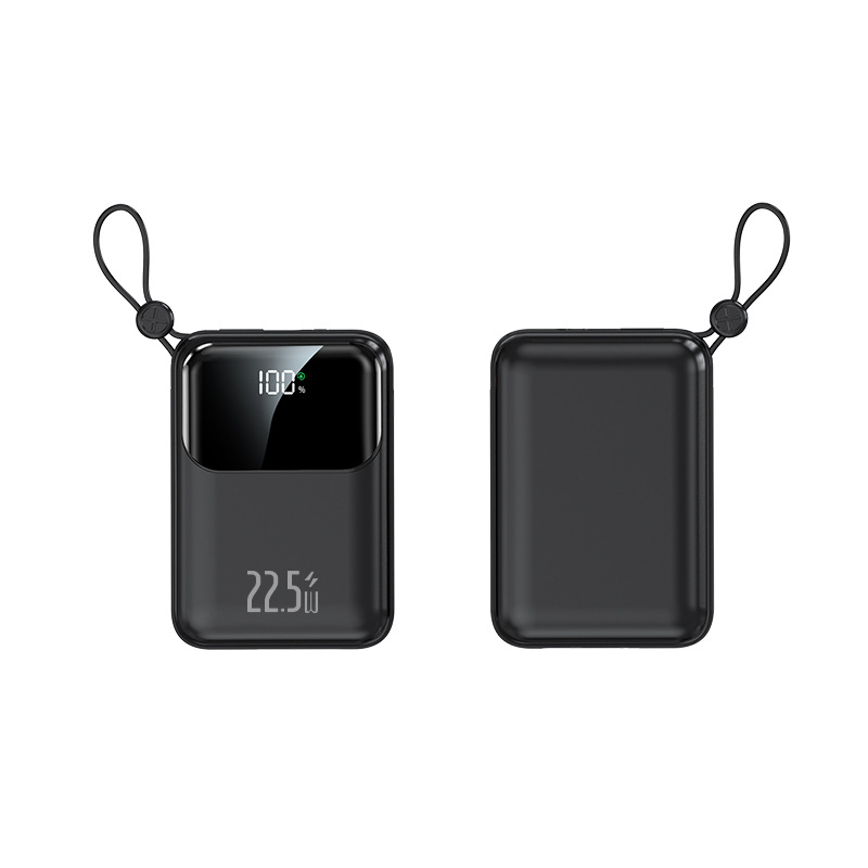 3C certificirana power banka, mini s ugrađenim kabelom, 22.5W, 20000mAh visok kapacitet, prilagodljiv dar