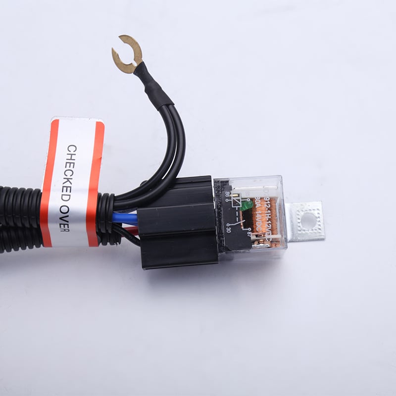 Прозрачно водоустойчиво реле 80A, малък размер, 12V/24V, термоустойчив нейлонов корпус, интегриран кабелен възел за модификации на клаксона