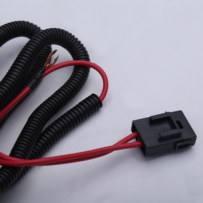 Прозрачно водоустойчиво реле 80A, малък размер, 12V/24V, термоустойчив нейлонов корпус, интегриран кабелен възел за модификации на клаксона