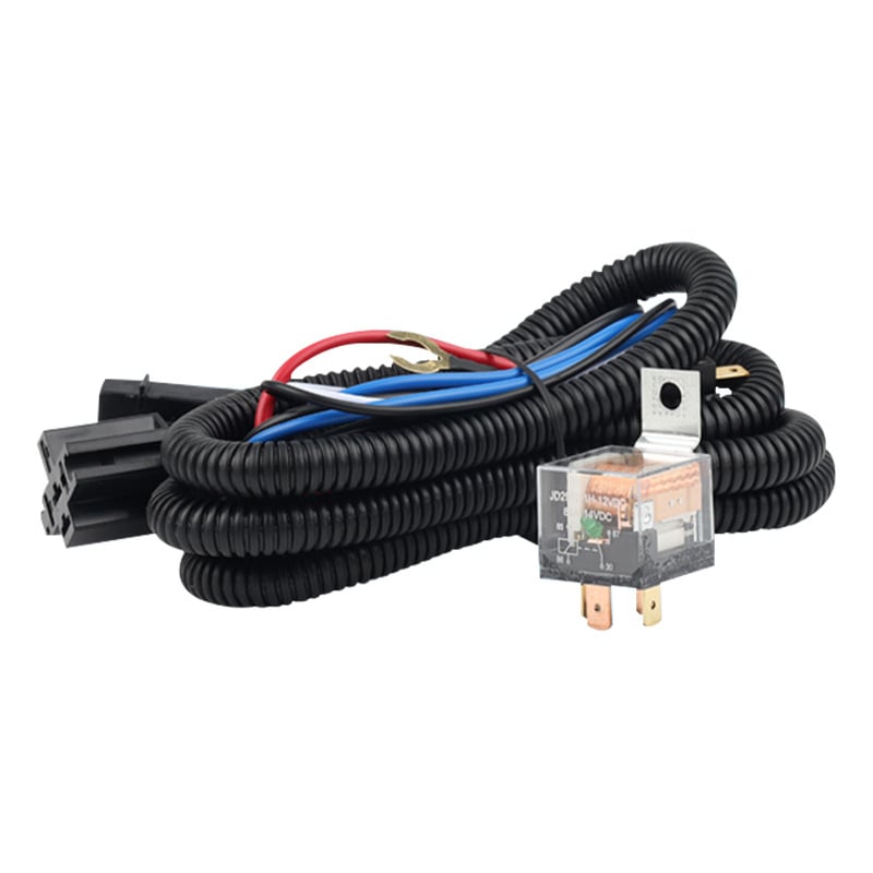 Прозрачно водоустойчиво реле 80A, малък размер, 12V/24V, термоустойчив нейлонов корпус, интегриран кабелен възел за модификации на клаксона