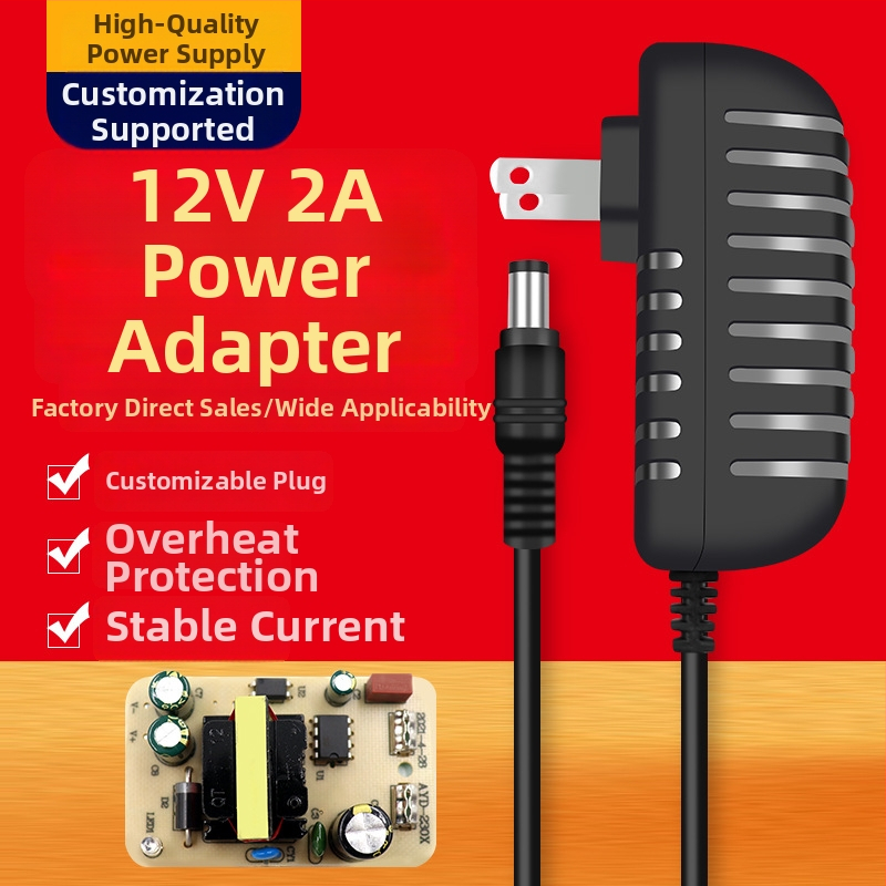 Napájací adaptér 12V 2A pre masážne prístroje, LED pásy, monitorovacie kamery, reproduktory, pevné disky, set-top boxy a smerovače.