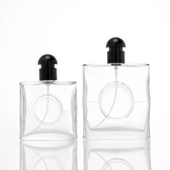 Üveg parfümös üvegek 50 ml és 75 ml, csattal záródó kupak, permetező fej, újratölthető üres mintákhoz