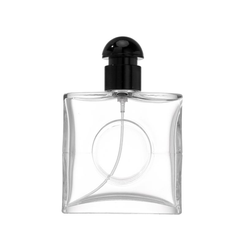 Üveg parfümös üvegek 50 ml és 75 ml, csattal záródó kupak, permetező fej, újratölthető üres mintákhoz