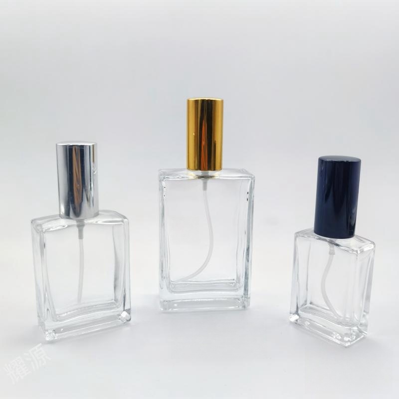 Staklena bočica za parfem s navojnim vratom, ravno kvadratnog oblika, fin sprej, prazna bočica za dopunu (30/50/100 ml)