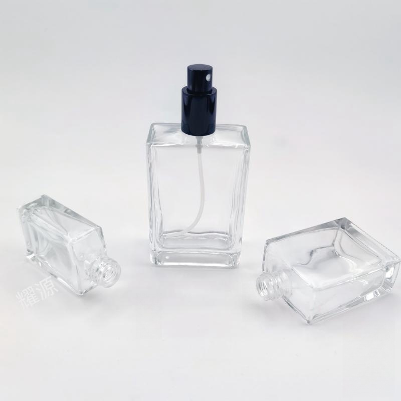 Staklena bočica za parfem s navojnim vratom, ravno kvadratnog oblika, fin sprej, prazna bočica za dopunu (30/50/100 ml)