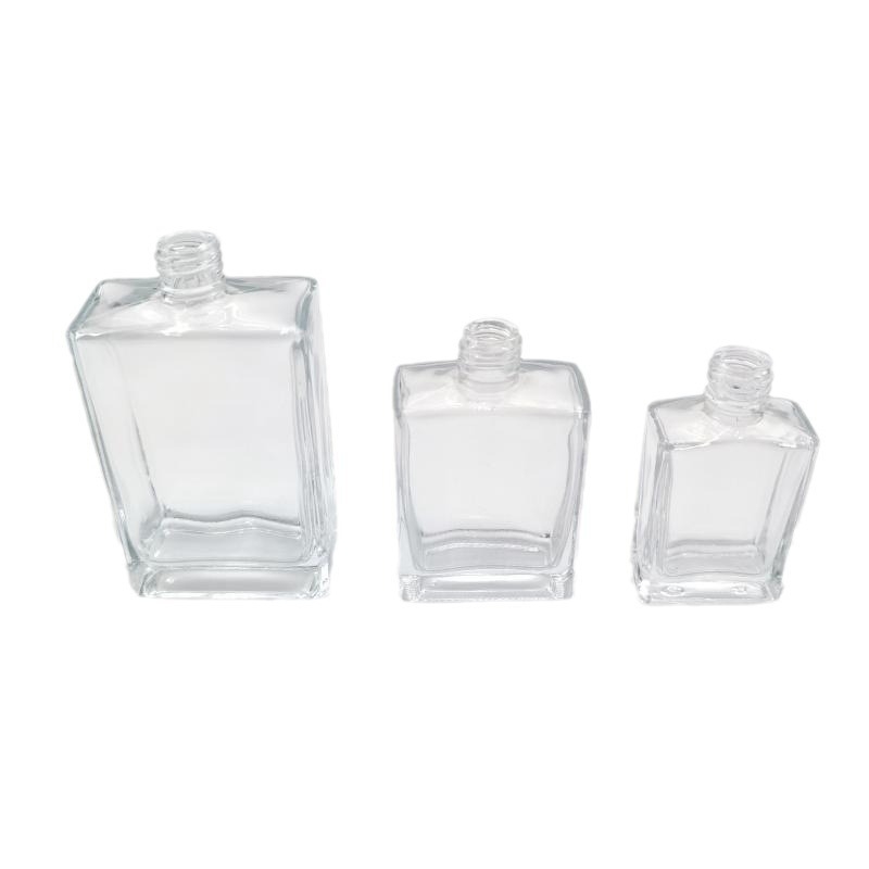 Staklena bočica za parfem s navojnim vratom, ravno kvadratnog oblika, fin sprej, prazna bočica za dopunu (30/50/100 ml)