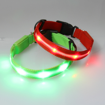 LED svjetleći kaiš za psa s mrežastim dizajnom 2.0, prilagodljiva oznaka, treperi LED, najlonska traka