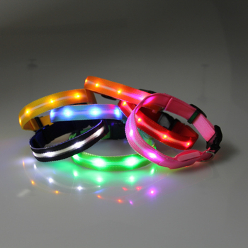 LED svjetleći kaiš za psa s mrežastim dizajnom 2.0, prilagodljiva oznaka, treperi LED, najlonska traka