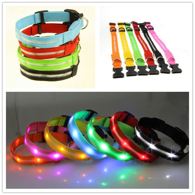 LED svjetleći kaiš za psa s mrežastim dizajnom 2.0, prilagodljiva oznaka, treperi LED, najlonska traka