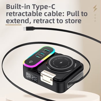 Apple MagSafe ασύρματος φορτιστής με επεκτεινόμενο καλώδιο, 15W, επιτραπέζιος μαγνητικός ασύρματος φορτιστής 3-σε-1
