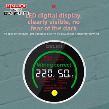 Delixi Electric fázy detektor, detektor napätia, test úniku zo zásuvky, digitálny elektrický detektor, testovacia zástrčka