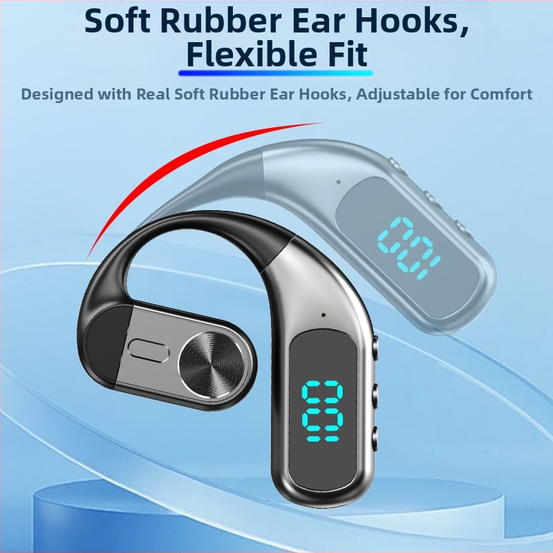 K1 Bluetooth slušalice s tehnologijom prijenosa zvuka zrakom, mono, kuka za uho, digitalni prikaz, za sport