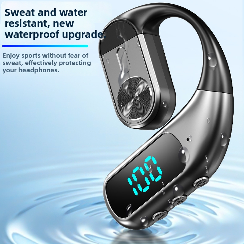 K1 Bluetooth slušalice s tehnologijom prijenosa zvuka zrakom, mono, kuka za uho, digitalni prikaz, za sport