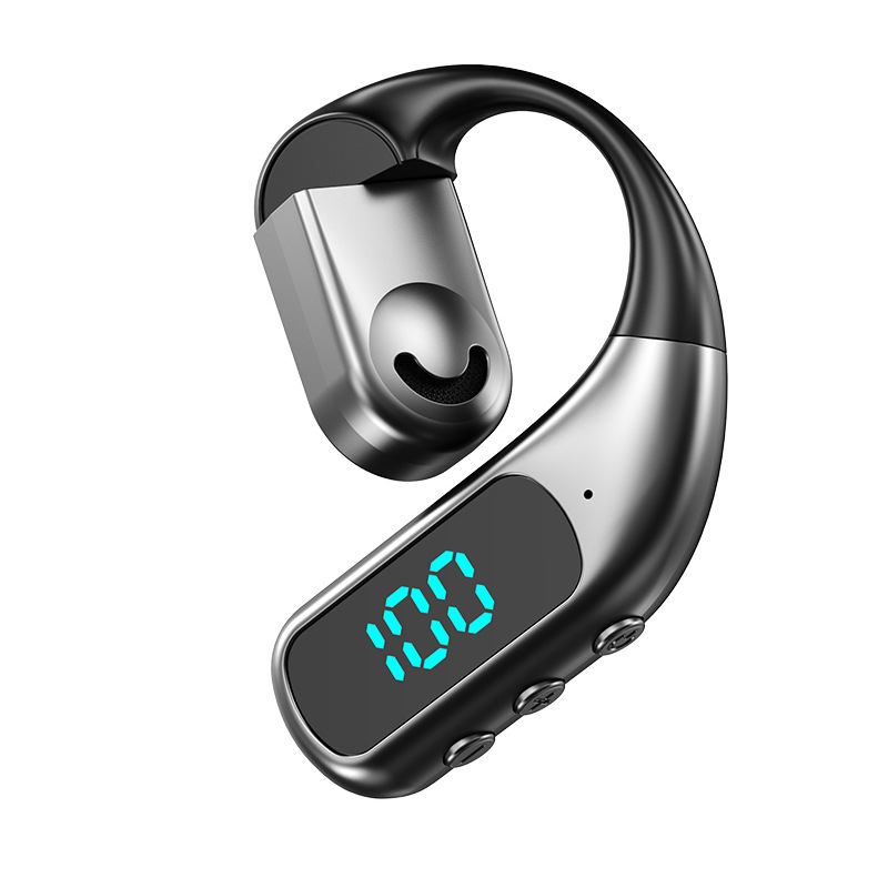 K1 Bluetooth slušalice s tehnologijom prijenosa zvuka zrakom, mono, kuka za uho, digitalni prikaz, za sport