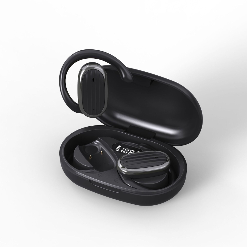 BS Bežične Bluetooth slušalice s kuka za uho, potlačenje buke, IPX5, trajanje baterije 4–8 sati, pozivi i glazba, digitalni zaslon, sportski stil
