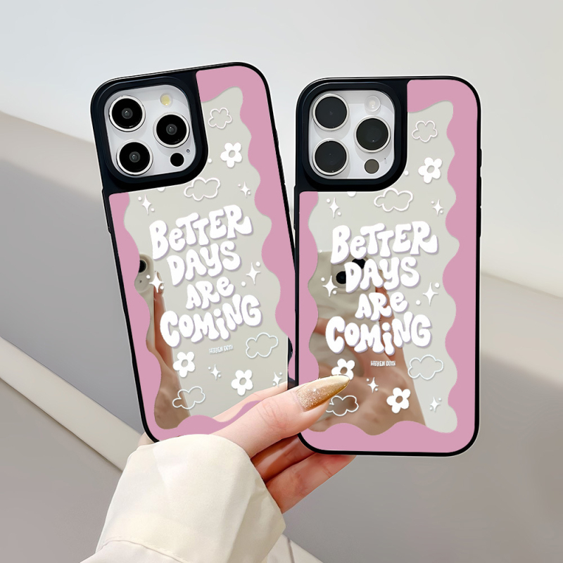 Lumann prozirna silikonska futrola za iPhone s potpunom zaštitom i inspirativnom porukom A Better Day – kompatibilno s iPhone 11–14 Pro/Max, sladak i jedinstven stil