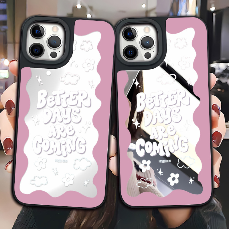 Lumann prozirna silikonska futrola za iPhone s potpunom zaštitom i inspirativnom porukom A Better Day – kompatibilno s iPhone 11–14 Pro/Max, sladak i jedinstven stil