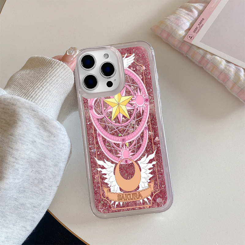 Carcasă Cardcaptor Sakura pentru iPhone 15 Pro – cerc magic, stil animație, rezistentă la cădere