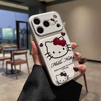 Kućište za iPhone 17 Pro Max s roztomljivim KT Cat motivom, mašna i linijski dizajn
