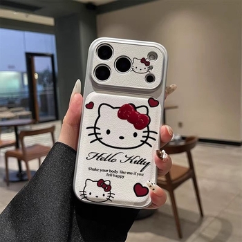 Kućište za iPhone 17 Pro Max s roztomljivim KT Cat motivom, mašna i linijski dizajn