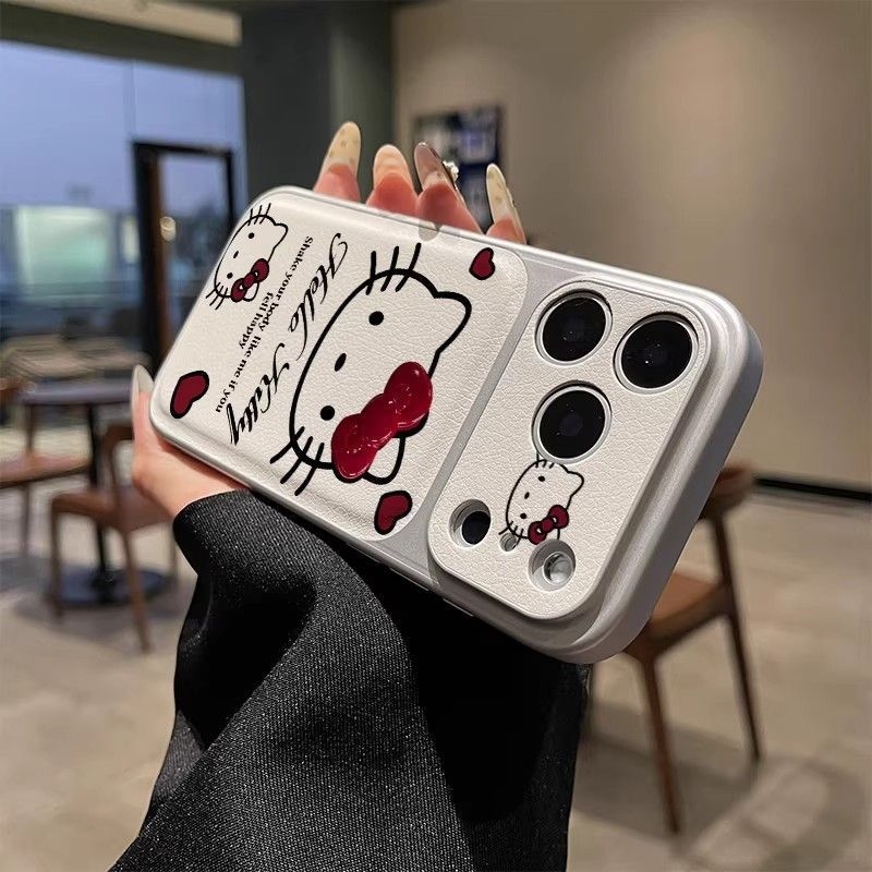 Kućište za iPhone 17 Pro Max s roztomljivim KT Cat motivom, mašna i linijski dizajn