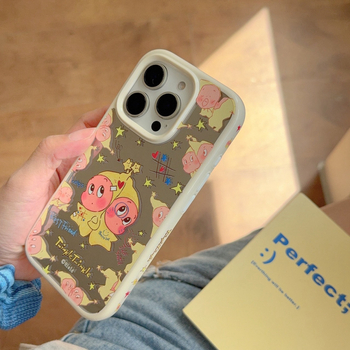 Maska za iPhone s ogledalom, slatki crtani lik zvjezdica, mekano silikonsko kućište, japanski i korejski stil, otpornost na padove