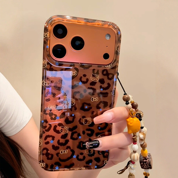 Silikonsko kućište s Maillard smeđim leopard uzorkom i zvjezdicama za iPhone 17 Pro Max
