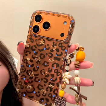 Silikonsko kućište s Maillard smeđim leopard uzorkom i zvjezdicama za iPhone 17 Pro Max