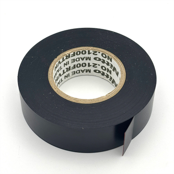 Crna PVC električna izolacijska traka, ultra-tanka, vodootporna, vatrootporna, otporna na visoke temperature, 25 m x 19 mm, Nitto