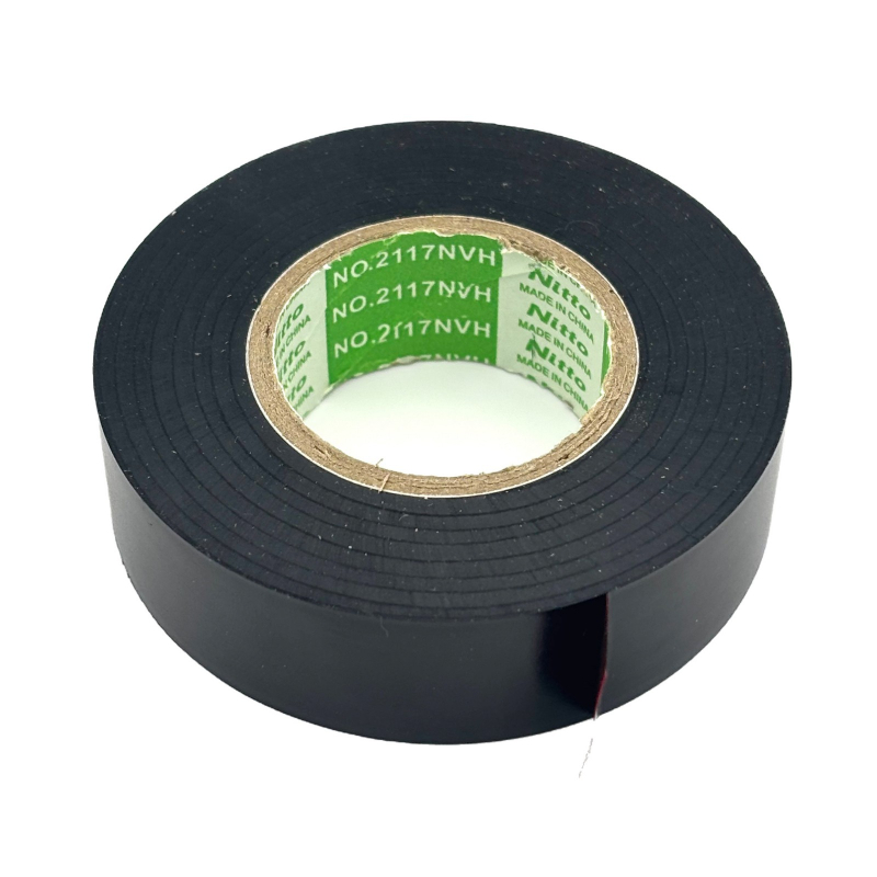 Crna PVC električna izolacijska traka, ultra-tanka, vodootporna, vatrootporna, otporna na visoke temperature, 25 m x 19 mm, Nitto
