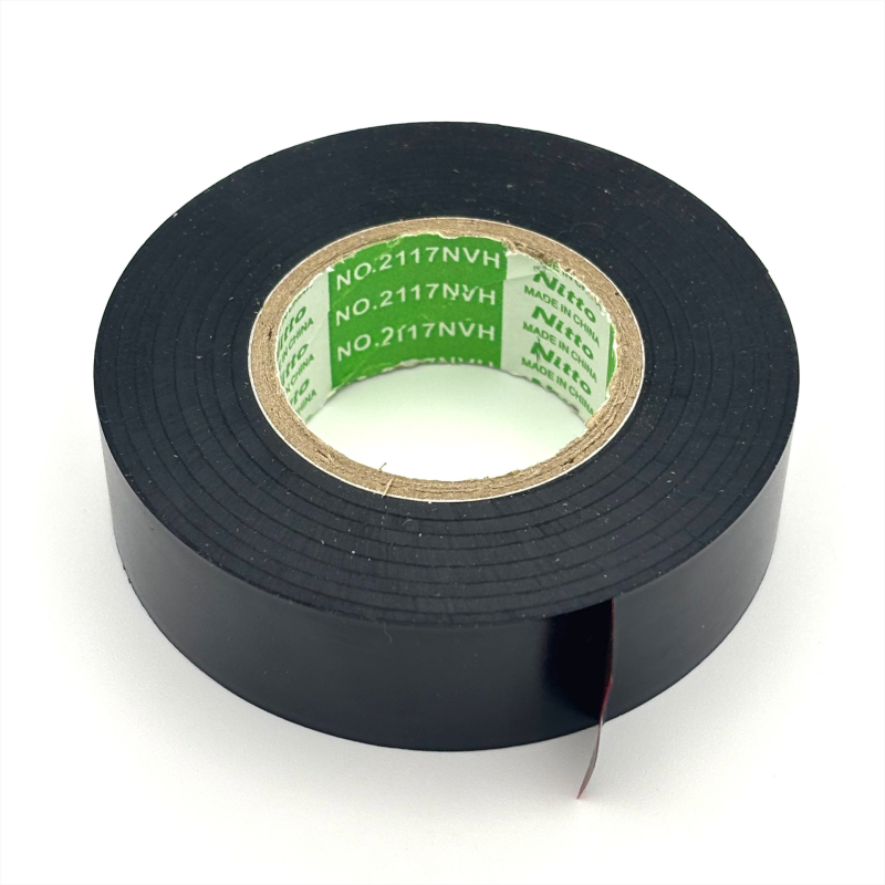 Crna PVC električna izolacijska traka, ultra-tanka, vodootporna, vatrootporna, otporna na visoke temperature, 25 m x 19 mm, Nitto