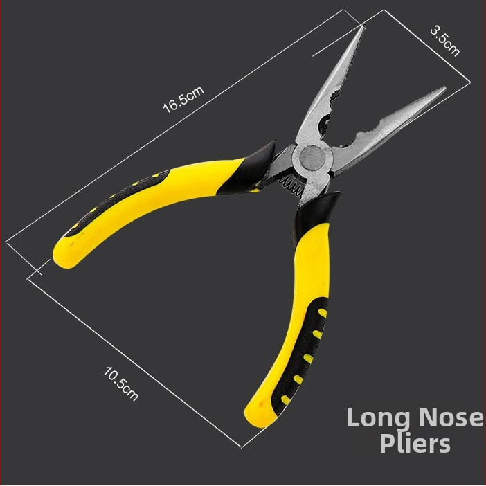 Priemyselné kliešte s dlhým nosom z chróm-vanadiovej ocele, 6 a 8 palcov, prenášateľný nástroj na odizolovanie vodičov