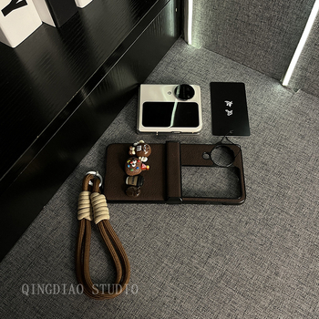 3D M Bean Coffee kućište s remenom za Oppo Find N3 Flip – potpuno prekrivanje, zaštita od padova, kompatibilno s N2+ Flip