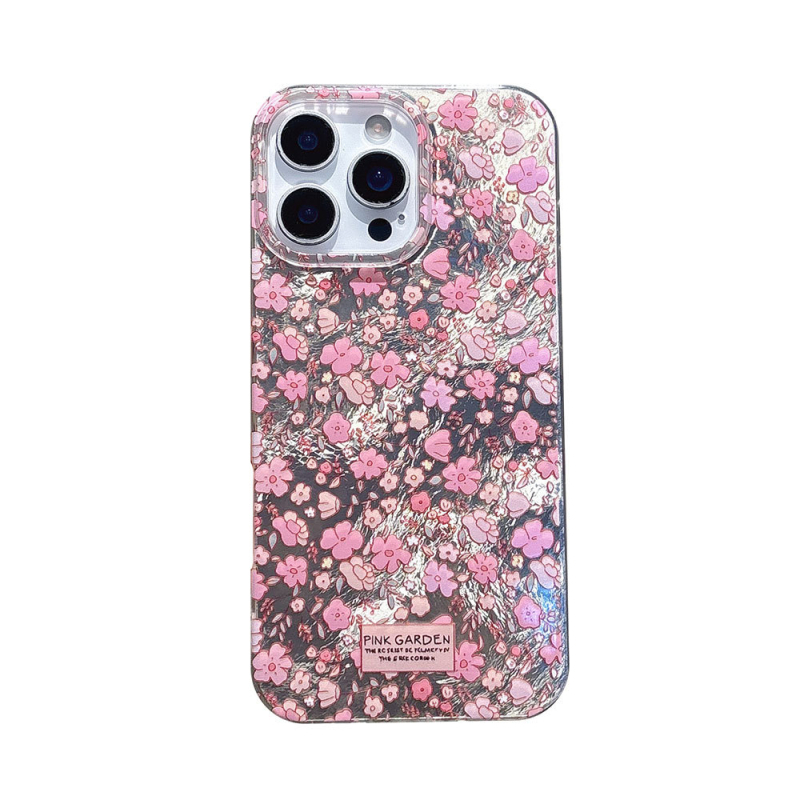 Carcasă de protecție nouă, verde pentru iPhone 13, 13 Pro Max, 14 și 14 Max, cu motiv de flori roșii mici, stil Instagram