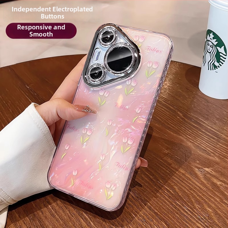 Husă Huawei Pura80Pro cu model scoică de lalea, protecție PC de înaltă calitate pentru Mate70P