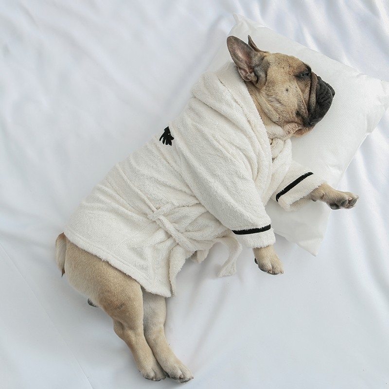 Absorbentni psi ogrtač-ručnik za male pse - French Bulldog, Pug, Corgi