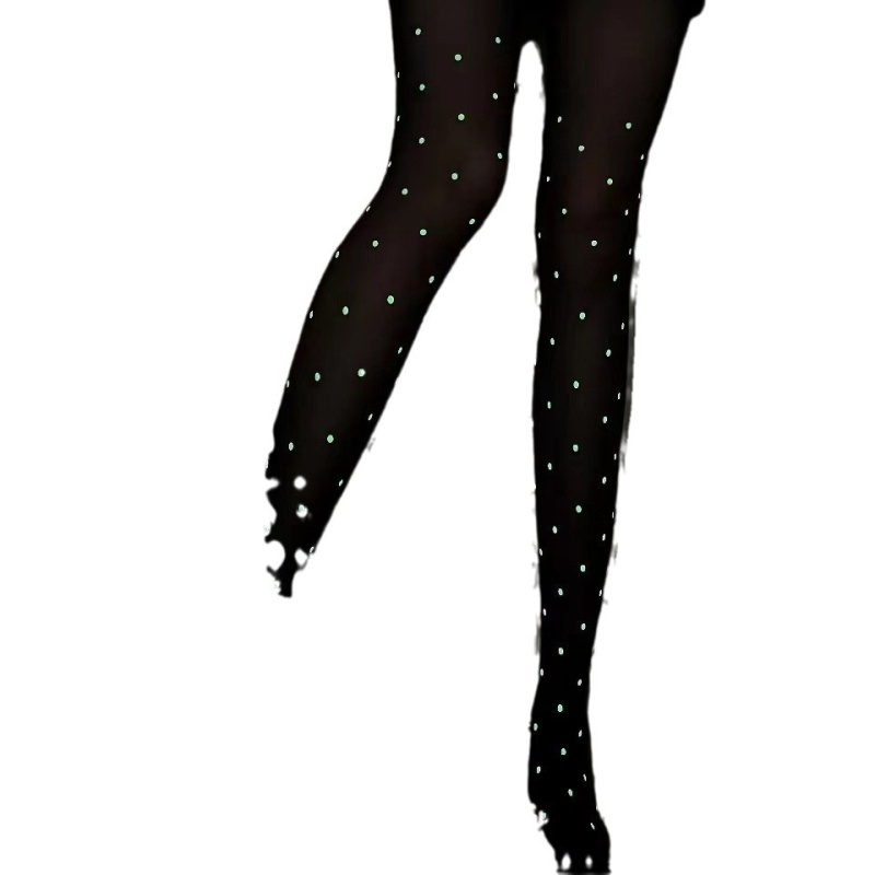 Svetleće u mraku hulahopke s motivom lubanje, JK disco stil, Halloween rekvizit, crne