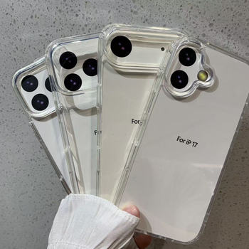 Carcasă acrilică transparentă 2 în 1, cu margini moi, pentru iPhone 17 – husă protector anti-cadere, minimalistă