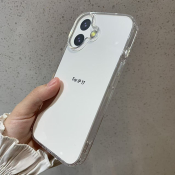 Carcasă acrilică transparentă 2 în 1, cu margini moi, pentru iPhone 17 – husă protector anti-cadere, minimalistă