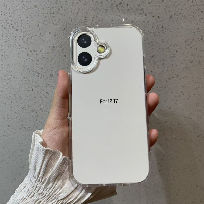 Carcasă acrilică transparentă 2 în 1, cu margini moi, pentru iPhone 17 – husă protector anti-cadere, minimalistă