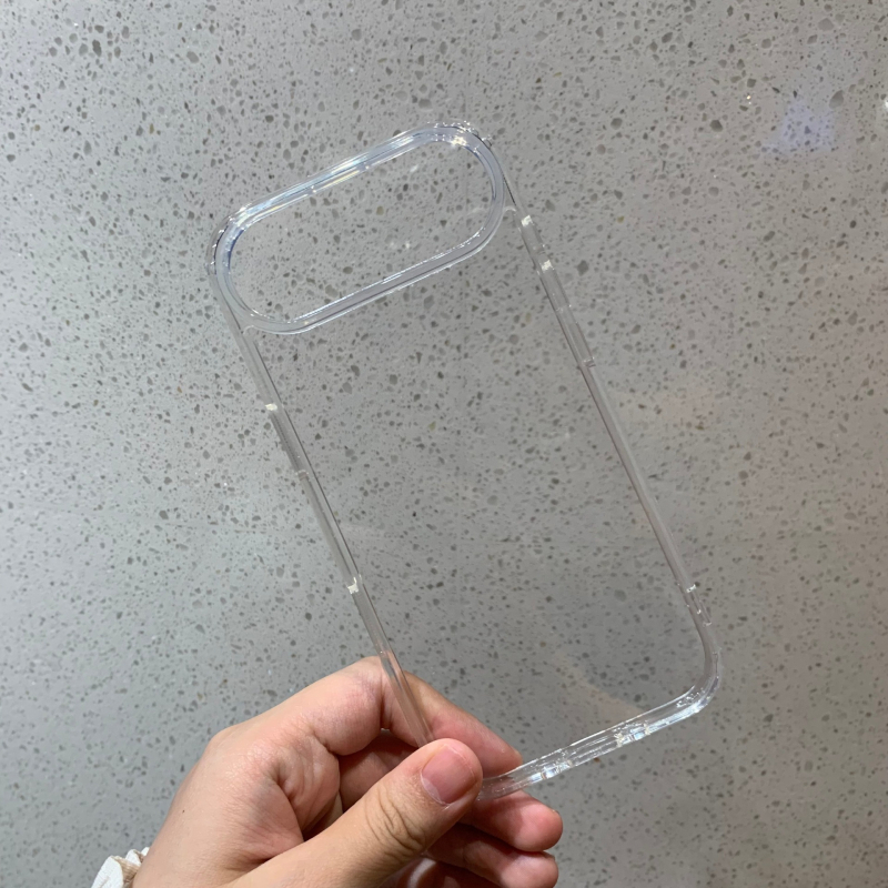 Carcasă acrilică transparentă 2 în 1, cu margini moi, pentru iPhone 17 – husă protector anti-cadere, minimalistă
