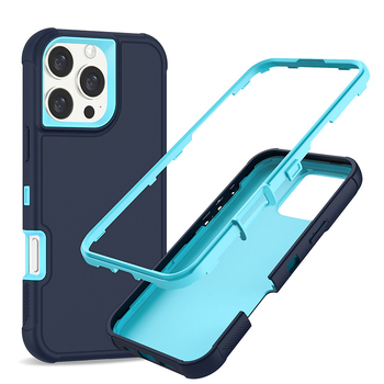 Carcasă trei în unu TPU+PC, design cu contrast pentru iPhone 16 Pro Max, protecție anti-cădere, capac superior și inferior