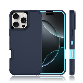 Carcasă trei în unu TPU+PC, design cu contrast pentru iPhone 16 Pro Max, protecție anti-cădere, capac superior și inferior