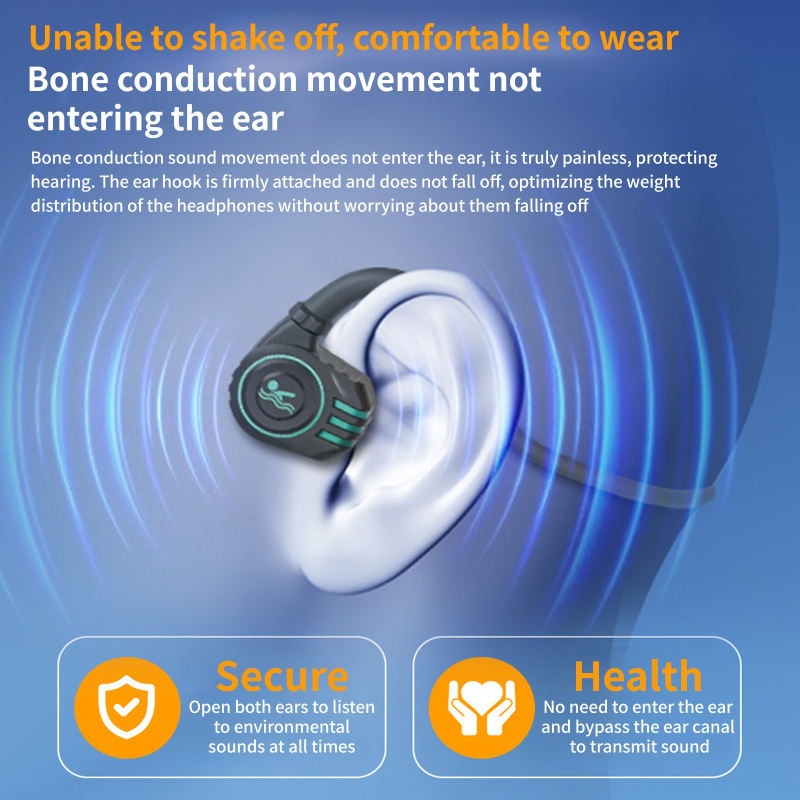 Bluetooth slušalice za plivanje s kostnom kondukcijom, vodootporne sportske slušalice