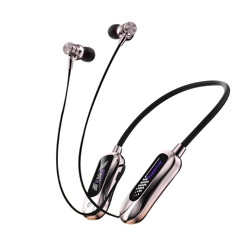 Bežične Bluetooth slušalice s trakom za vrat, AI duboko smanjenje šuma, promjena glasa i karaoke, utor za karticu, stereo