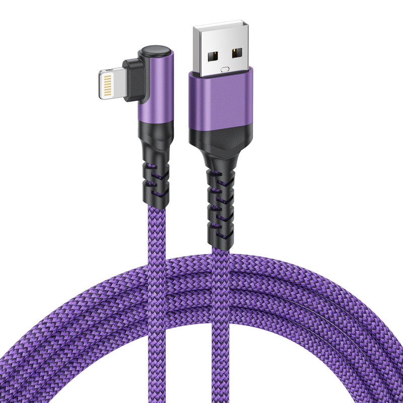 Lightning kabel za iPhone i iPad, 2.4A brzo punjenje, kompatibilan s modelima 5/6/7/8/X/11/12/13/14; konektor od aluminijske legure, crna; duljina 0.5–5 m