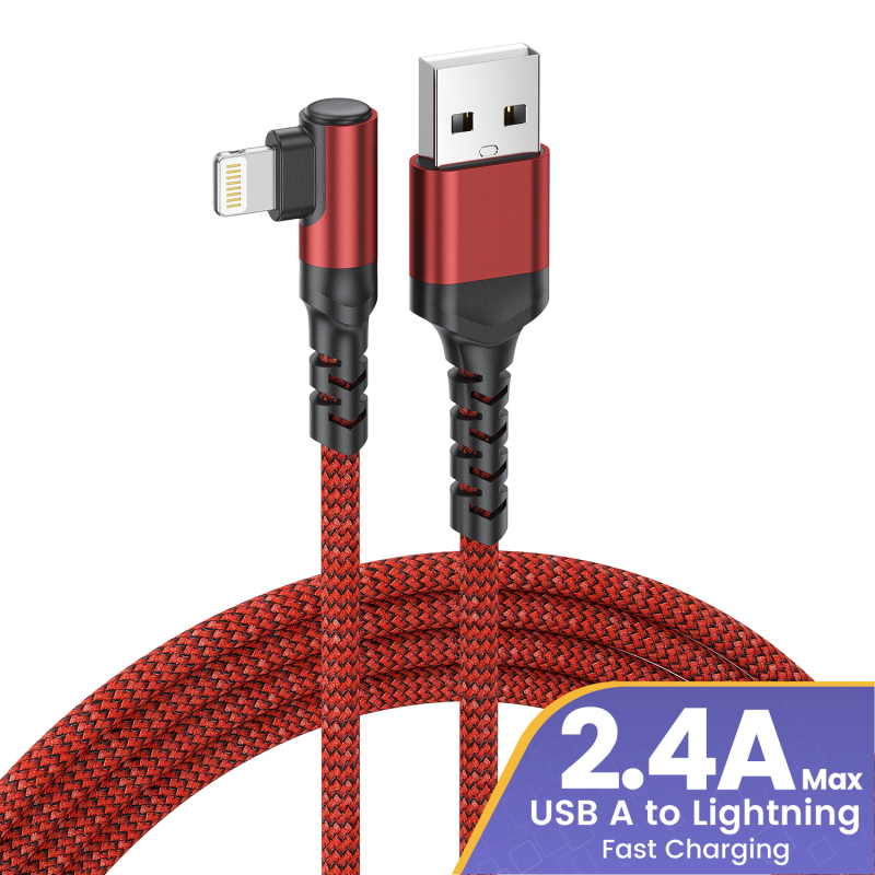 Lightning kabel za iPhone i iPad, 2.4A brzo punjenje, kompatibilan s modelima 5/6/7/8/X/11/12/13/14; konektor od aluminijske legure, crna; duljina 0.5–5 m