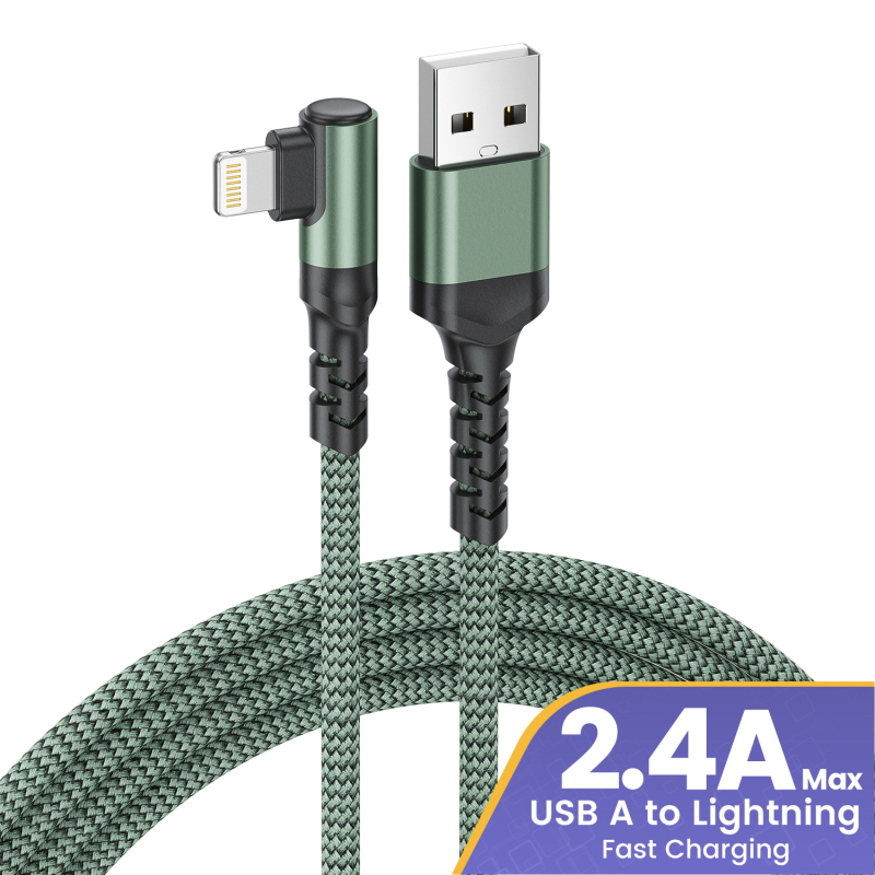 Lightning kabel za iPhone i iPad, 2.4A brzo punjenje, kompatibilan s modelima 5/6/7/8/X/11/12/13/14; konektor od aluminijske legure, crna; duljina 0.5–5 m