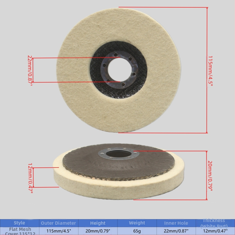 Vlnený flap disk na leštenie, priemer 125 mm (5 palcov)