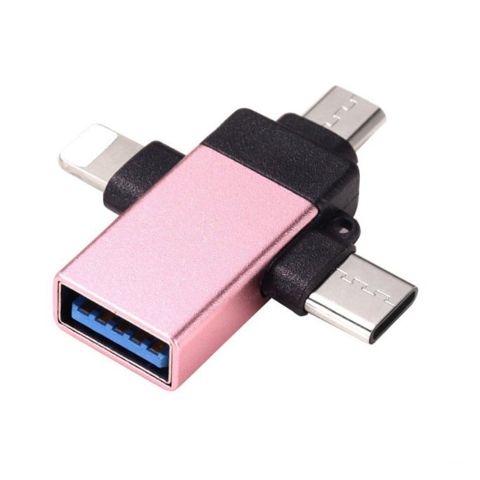 3-в-1 OTG USB-C адаптер за Apple и Android устройства